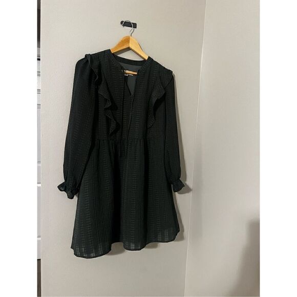 Loft Women’s Size Small Petite Fit and Flare Mini Dress Evergreen Deep Green - Picture 13 of 14